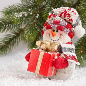 merry, christmas, snowman, snow, winter, gift, нов