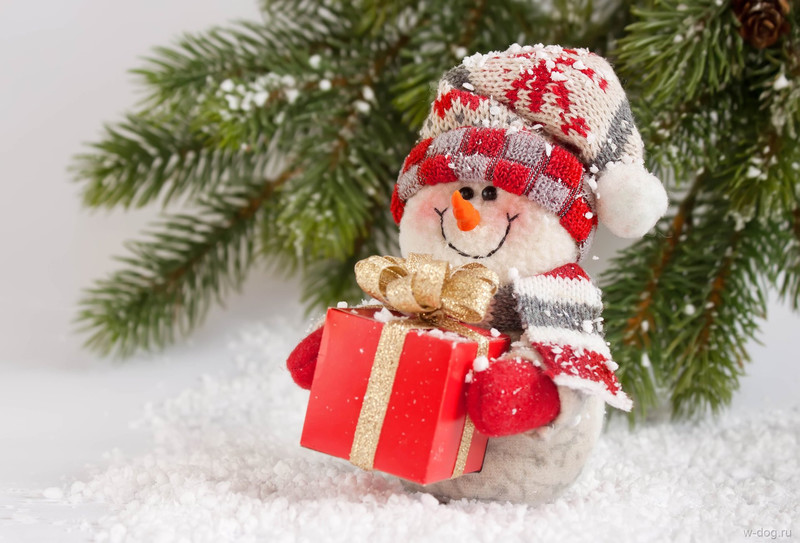 merry, christmas, snowman, snow, winter, gift, нов